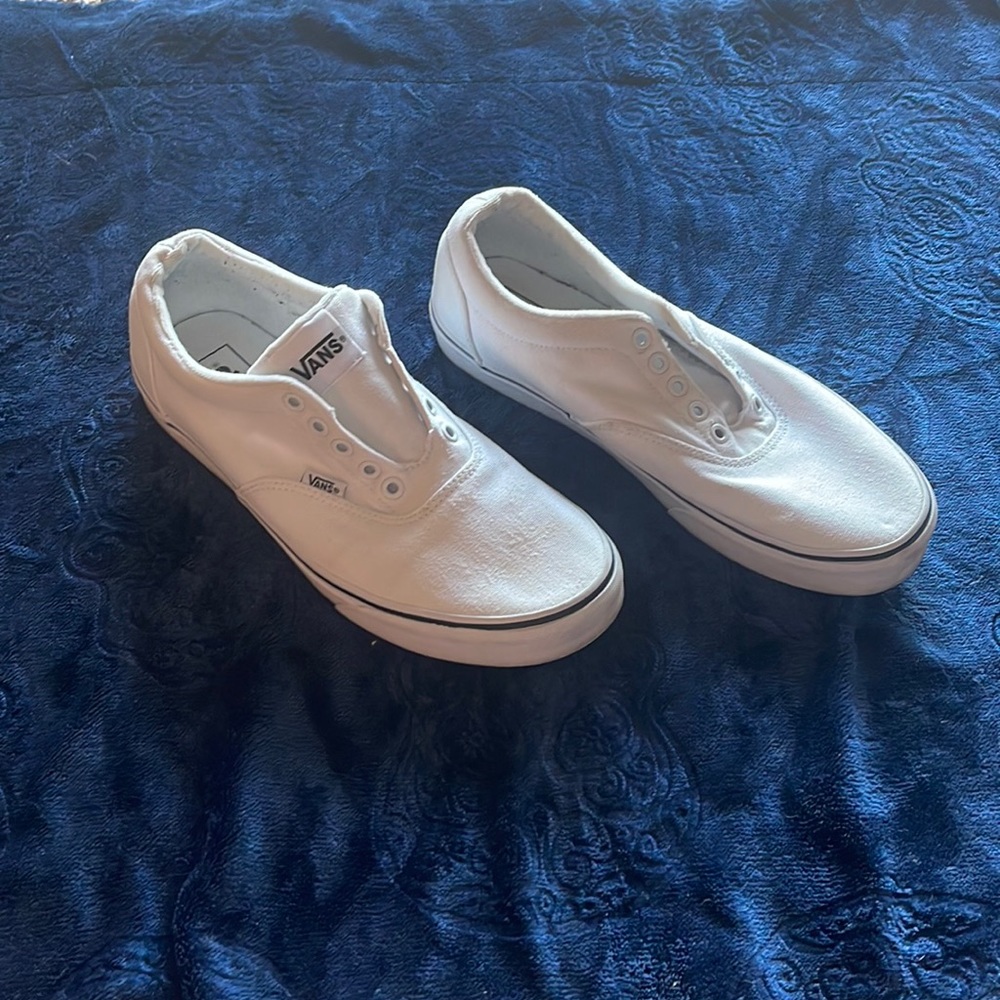 White Vans, lightly worn no stains